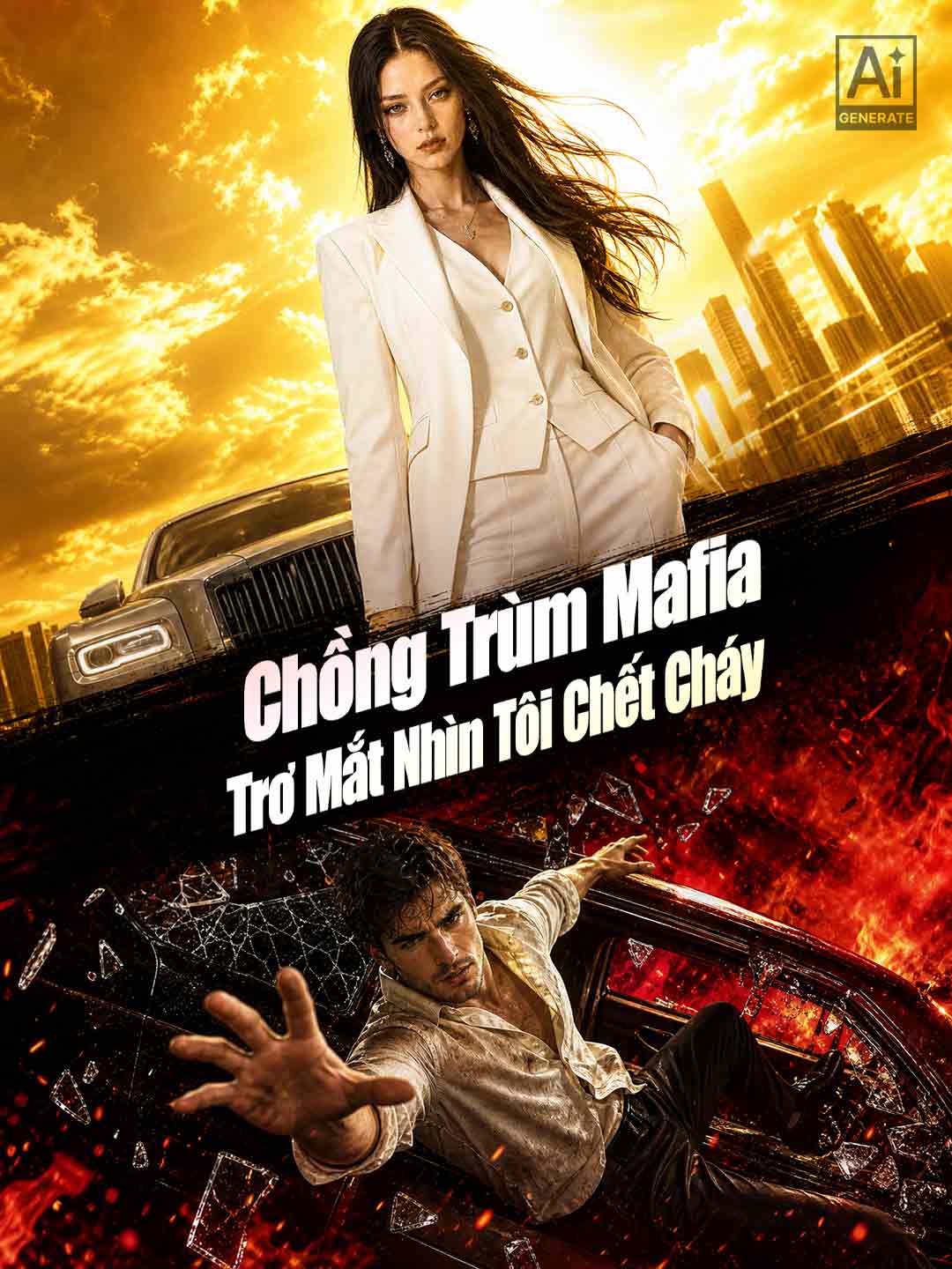 Poster phim ngắn Chồng Trùm Mafia Trơ Mắt Nhìn Tôi Chết Cháy